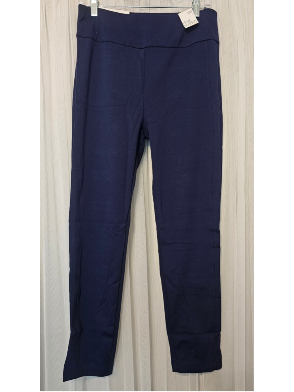 Dear Scarlett Magic Ankle Crop Skinny Pants, 28" inseam, size small Navy